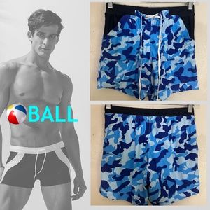 Ball Camo Stretch Shorts 28-32" waist 4.5" inseam Nylon / spandex Gently worn